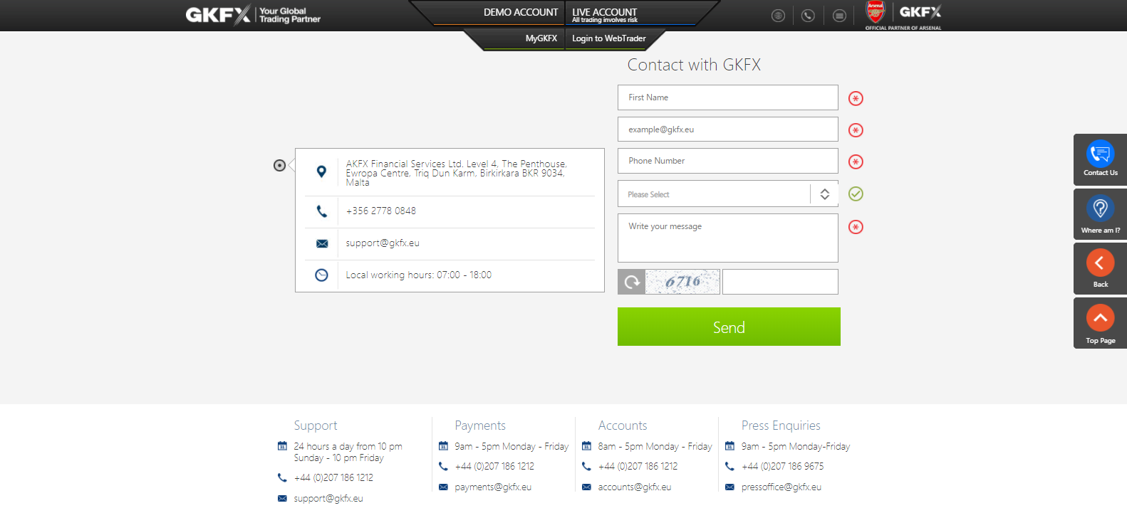 GKFX support section
